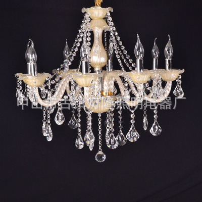 2014熱賣K9水晶燈系列 珍珠金8頭客廳燈的璀璨魅力